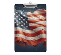 Stars and Stripes Clipboard, A4 Acrylic Clipboard with Hanging Hole, Ultra-Light Clip Board - Holds 100 Sheets, Shatterproof Document Holder for Office, 12.5" X 8.5"