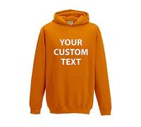Stars and Stripes Custom Orange-Crush personalised Just Hoods Kids Hoodie, KIDS custom Just Hoods Kids Hoodie 14-15 years JH001B plus GIFT BOX