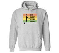 Stars and Stripes Eat Sleep Dunk Repeat Basketball Fan Kids Hoodie (3XS, Sports Grey, 7_8 Years)