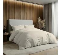 Stars and Stripes Egyptian Cotton 200 Thread Count Duvet Quilt Cover Bedding Sets with Pillow cases(Double, Ivory)