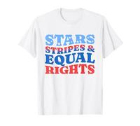 Stars and Stripes Equal Women Rights 4th July Retro T-Shirt