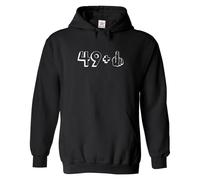 Stars and Stripes Funny Birthday 49+1 Plus Finger Turning 50 Joke Age Humor Offensive Adult Party Anniversary Hoodie(Black, M)