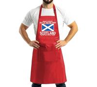 Stars and Stripes Funny Nobody's Perfect Scottish BBQ Scotland Flag Kitchen Chef Home Cooks Apron(OS, Red)