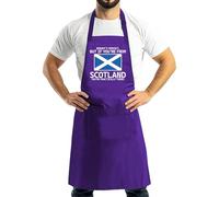 Stars and Stripes Funny Nobody's Perfect Scottish BBQ Scotland Flag Kitchen Chef Home Cooks Apron(OS, Purple)