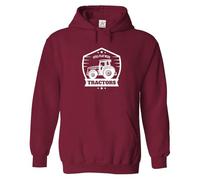 Stars and Stripes Funny Still Play With Tractors Lovers Farmer Rural Lifestyle Village Farming Hoodie(Wine, M)