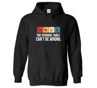 Stars and Stripes Genius Periodic Table Can't Be Wrong Funny Science Print Unisex Kids Pullover Hoodie (3XS, Black, 7_8 Years)