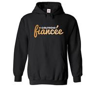 Stars and Stripes Girlfriend Finacee Unisex Engagement Classic Adults Pullover Hoodie For Fiancee To Be (L, Black)
