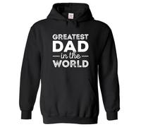 Stars and Stripes Greatest Dad In The World Father Day Pullover Hoodie Unisex Adult Hooded Jumper (M, Black)
