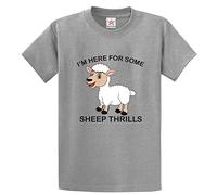 Stars and Stripes I Am Here for Some Sheep Thrills Funny Sheep Classic Unisex Adults T-Shirt