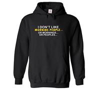 Stars and Stripes I Don't Like Morning People Or Mornings Or People Funny Lazy Unisex Classic Adults Pullover Hoodie (M, Black)