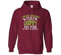 Stars and Stripes I Never Dreamed That One Day I'd Become a Grumpy Old Man But Here I Am Nailing It Classic Funny Unisex Adults Pullover Hoodie (XL, Wine)
