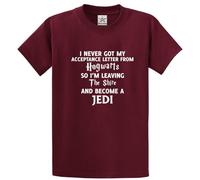 Stars and Stripes I Never Got My Acceptance Letter Funny Fantasy Quote Unisex Adults T-Shirt