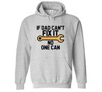 Stars and Stripes If My Dad Can't Fix It No One Can Classic Unisex Kids Pullover Hoodie for Mechanic Dads (XS, Sports Grey, 12_13 Years)