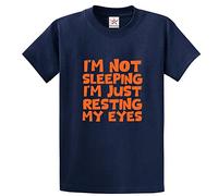 Stars and Stripes I'm Not Sleeping I'm Just Resting My Eyes Unisex Adults T-Shirt(M, Navy)
