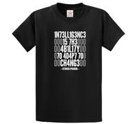 Stars and Stripes Inspirational Intelligence is The Ability to Adapt to Change Tech Motivational Nerdy Coding T-Shirt(XL, Black)