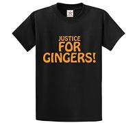 Stars and Stripes Justice for Gingers Funny Unisex Novelty Adults T-Shirt(M, Black)