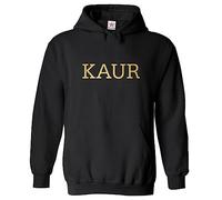 Stars and Stripes Kaur Sikh Princess Lioness Punjabi Print Unisex Adult Pullover Hoodie (S, Black)
