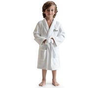 Stars and Stripes Kids Custom Text Embroidered 100% Cotton White Luxury Waffle Bathrobe Soft Spa Hotel Quality Boys Girls Personalized Towel Robe(White, YLarge)
