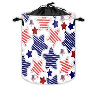 Stars And Stripes Laundry Hampers With Drawstring 4Th July Independence Day Laundry Baskets For Bathroom Us Flag Portable Clothes Storage Organizer Basket America Flag W 44 L 44 Cm