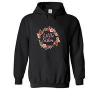 Stars and Stripes Little Sister Women Girl Kids Pullover Hoodie (XS, Black, 12_13 Years)
