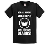 Stars and Stripes (M) Not All Heroes Wear Capes Some Just Have Beards T Shirt ES03 Black Medium (40")