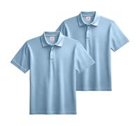 Stars and Stripes Men’s 2-Pack Plain Pique Adult Short Sleeve Sports Golf Casual Athletic Workout Polo Shirt(Sky Blue, XL)