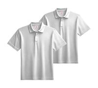 Stars and Stripes Men’s 2-Pack Plain Pique Adult Short Sleeve Sports Golf Casual Athletic Workout Polo Shirt(White, M)