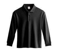 Stars and Stripes Men’s Plain Pique Pro Long-Sleeve Fitness Sports Golf Casual Polo T-Shirt(Black, L)