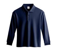 Stars and Stripes Men’s Plain Pique Pro Long-Sleeve Fitness Sports Golf Casual Polo T-Shirt(Navy, XL)