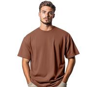 Stars and Stripes Men's 100% Cotton Oversized Short Sleeve Crew Neck Summer Baggy Dropped Shoulders Streetwear Casual Gym Athletic T-Shirt (Bark-2XL)
