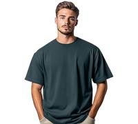 Stars and Stripes Men's 100% Cotton Oversized Short Sleeve Crew Neck Summer Baggy Dropped Shoulders Streetwear Casual Gym Athletic T-Shirt (Bottle Green-XL)