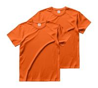 Stars and Stripes Men's 2-Pack Plain Crew Neck Style T-Shirt Regular Fit Short Sleeves Casual Tee (Orange, 2XL)