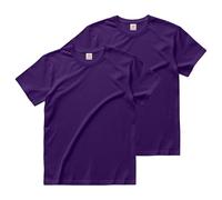 Stars and Stripes Men's 2-Pack Plain Crew Neck Style T-Shirt Regular Fit Short Sleeves Casual Tee (Purple, XL)