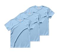 Stars and Stripes Men's 3-Pack Plain Crew Neck Style T-Shirt Regular Fit Short Sleeves Casual Tee (Light Blue, M)