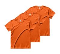 Stars and Stripes Men's 3-Pack Plain Crew Neck Style T-Shirt Regular Fit Short Sleeves Casual Tee (Orange, 2XL)