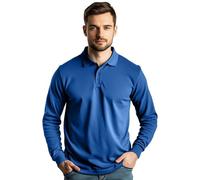 Stars and Stripes Men's Plain Pique Long Sleeve Collar Neck Summer Casual Athletic Golf Tennis Classic Polo Shirt (Royal Blue-L)