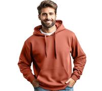 Stars and Stripes Mens Vintage Brown Plain Long Sleeve Casual Essential Hoodie Kangaroo Pocket Drawstring Non-zip Up Pullover Hooded Sweatshirt(Vintage Brown, S)