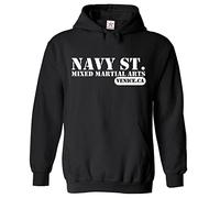 Stars and Stripes Navy St. Mixed Martial arts VENICE.CA Unisex Classic Adults Pullover Hoodie For Karate Lovers (L, Black)