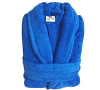 Stars and Stripes Organic Ecological Sustainable Royal Blue Cotton Terry Towel Plain Bathrobe (S/M)