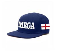 Stars and Stripes Patriotic MEGA Make England Great Again Union Jack Flag British 5-Panel Snapback Cap(Navy, OS)