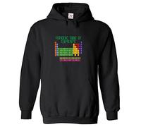 Stars and Stripes Periodic Table Of Elements Classic Unisex Kids Pullover Hoodie For Chemists (2XS, Black, 9_11 Years)