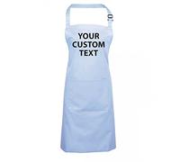 Stars and Stripes Personalised CUSTOM text Pocket Chef Apron with front pocket PR154 one size - LIGHT-BLUE