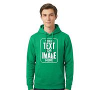 Stars and Stripes Personalised Hoodie - Custom Name Text Winter Casual Jumper - Workplace Office Logo Mens Pullover Hooded Sweatshirt Kelly Green