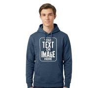 Stars and Stripes Personalised Hoodie - Custom Name Text Winter Casual Jumper - Workplace Office Logo Mens Pullover Hooded Sweatshirt Airforce Blue