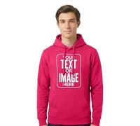 Stars and Stripes Personalised Hoodie - Custom Name Text Winter Casual Jumper - Workplace Office Logo Mens Pullover Hooded Sweatshirt Hot Pink