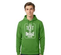 Stars and Stripes Personalised Hoodie - Custom Name Text Winter Casual Jumper - Workplace Office Logo Mens Pullover Hooded Sweatshirt Alien Green