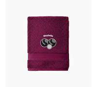 Stars and Stripes Personalised Lawn Bowls Towel - Embroidered Custom Name Text Beneath Design - Bowlers Soft Cotton Sports Towels (Wine, Hand Towel)