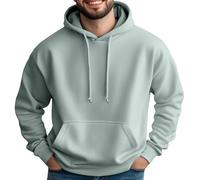Stars and Stripes Plain Pullover Sage Green Hoody Long Sleeve Premium Hooded Top Winter Casual Hoodie(Sage Green, L)