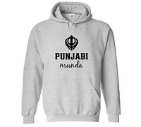 Stars and Stripes Punjabi Munda Sikh Khanda Sikhism Print Unisex Adult Pullover Hoodie (XXL, Heather Grey)