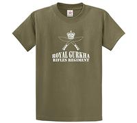Stars and Stripes Royal Gurkha Rifles Regiment Unisex Classic Adults T-Shirt for Army Lovers(XL, Olive Green)